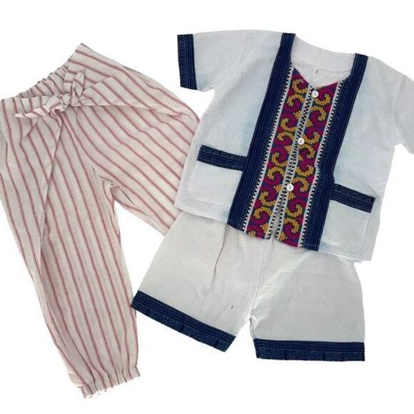 Habitual Striped‎ Knotted Jogger Pants & 2Piece Boho Toddler Outfit Bundle 24Mos - Picture 1 of 4